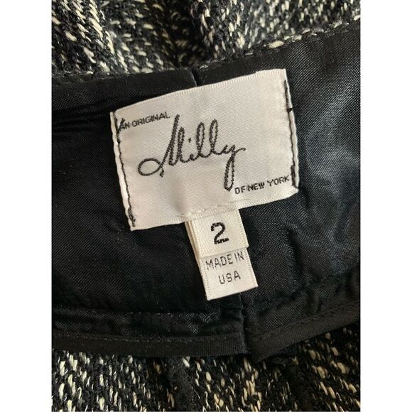 Milly of New York Tweed Pleated Shorts Black Size 2 - Picture 9 of 12